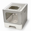 Skatrs Foldable Covered Cat Litter Box with Anti-Spill Tray Easy Cleaning Spacious Design Top and Side Openings Litter Tray for Cats and Kittens Litter Supplies Skatrs