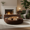 Skatrs Round Donut Bed for Cats and Small and Medium Dogs (Brown) Both-Bedding, Mats & Travel Supplies Skatrs