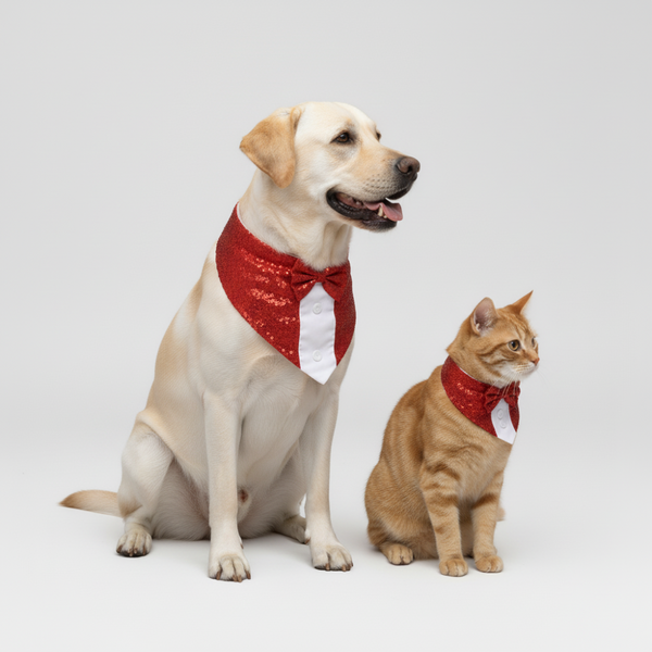Skatrs Red Tuxedo Party Bandana for Dogs and Cats