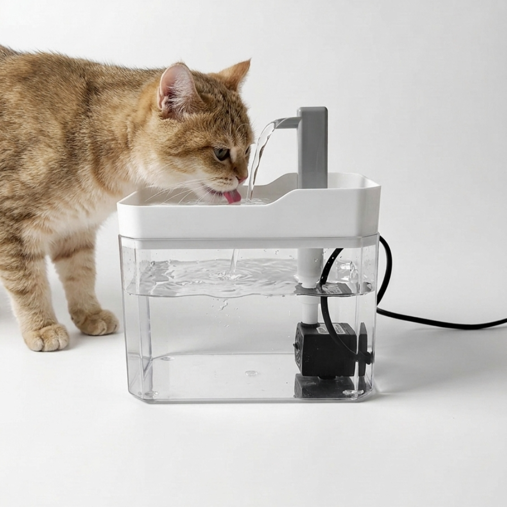 Skatrs Transparent Water Fountain for Dogs and Cats Both-Bowls & Feeders Skatrs 16.5x11.5x12cm