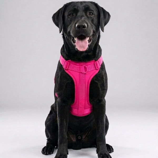 Skatrs Fully Padded Harness for Dogs (Flamingo Pink)