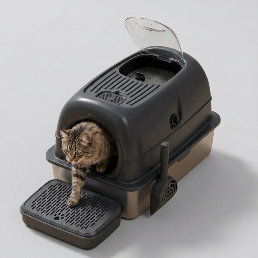 Skatrs Stainless Steel Litter Tray for Cats Litter Supplies Skatrs