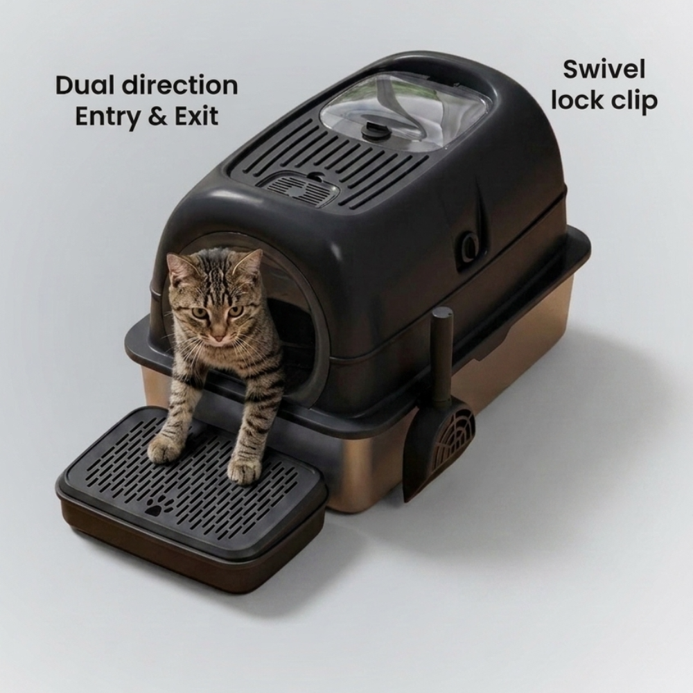 Skatrs Stainless Steel Litter Tray for Cats Litter Supplies Skatrs