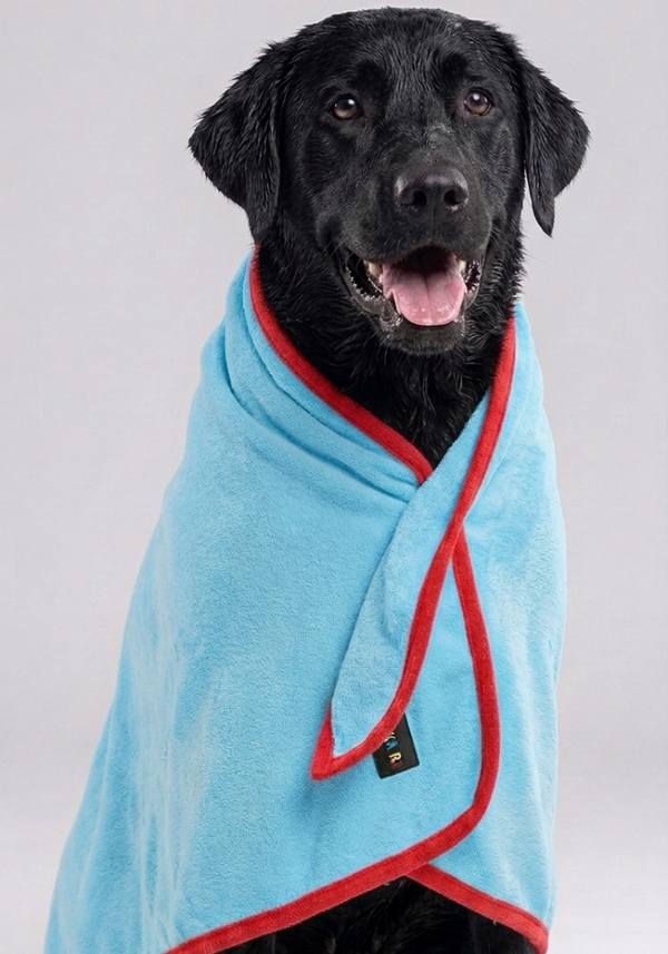 Skatrs Pet towel (Light Blue and Red)