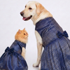Skatrs Brocade Gold Printed Dress for Dogs and Cats (Blue)
