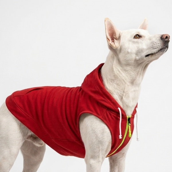 Skatrs  Breezy Hoodies with Pockets for Dog and Cats (Red)