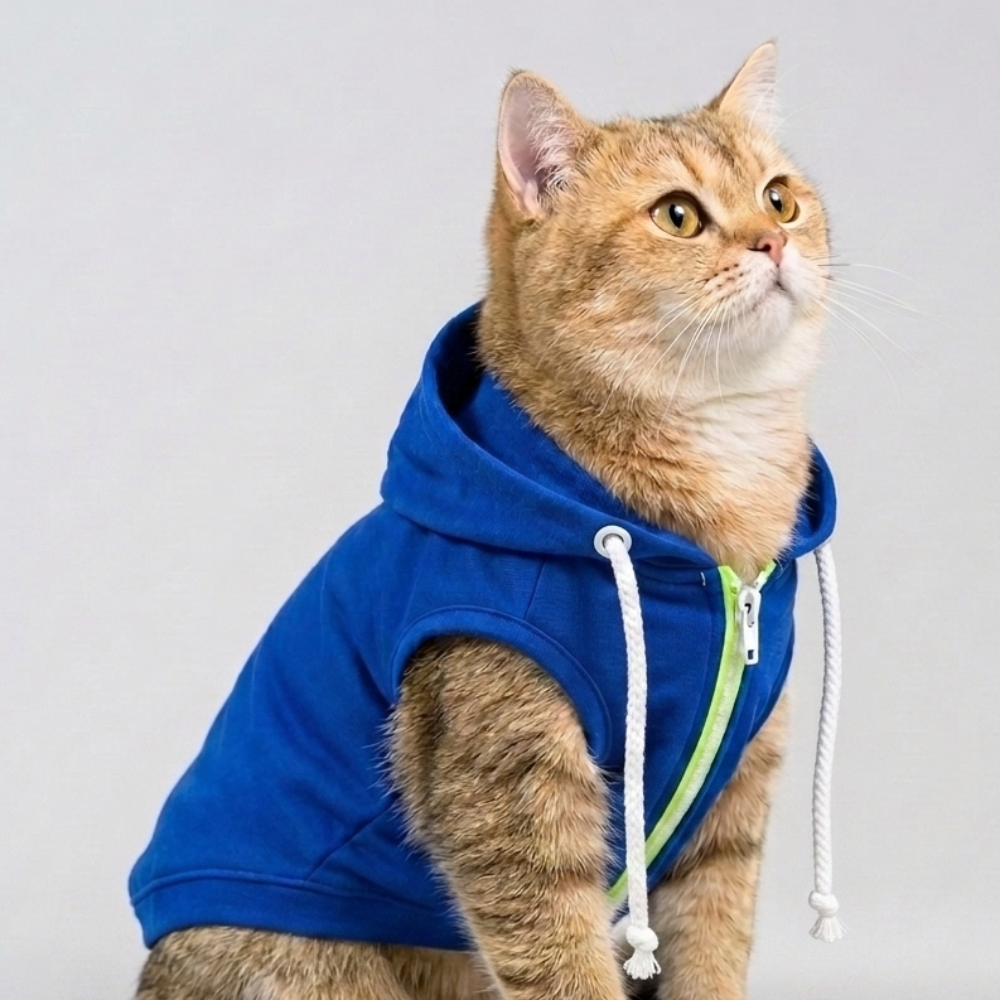Skatrs Breezy Hoodie with Pockets for Dog and Cats (Blue) Both-Clothing & Accessories Skatrs