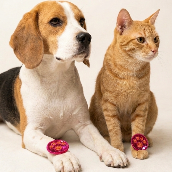 Skatrs Blossom Bond Pet Rakhi for Dogs & Cats (Pink and Orange)