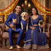 Skatrs Maharaja Handcrafted Sherwani for Dogs and Cats (Sapphire Blue) Both-Clothing & Accessories Skatrs