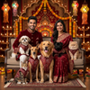 Skatrs Maharaja Handcrafted Sherwani for Dogs and Cats (Crimson Red) Both-Clothing & Accessories Skatrs