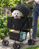 Skatrs Portable Pet Stroller for Small & Medium Dogs and Cats (Black) Both-Bedding, Mats & Travel Supplies Skatrs