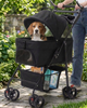 Skatrs Portable Pet Stroller for Small & Medium Dogs and Cats (Black) Both-Bedding, Mats & Travel Supplies Skatrs