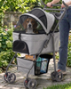 Skatrs Portable Pet Stroller for Small & Medium Dogs and Cats (Grey) Both-Bedding, Mats & Travel Supplies Skatrs