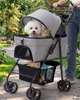 Skatrs Portable Pet Stroller for Small & Medium Dogs and Cats (Grey) Both-Bedding, Mats & Travel Supplies Skatrs 104cmx63cmx49cm