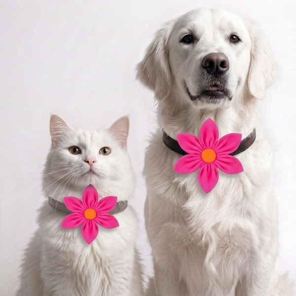 Skatrs Flower Bow for Dogs and Cats (Pink)