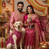 Skatrs Maharaja Handcrafted Sherwani for Dogs and Cats (Fuchsia) Both-Clothing & Accessories Skatrs
