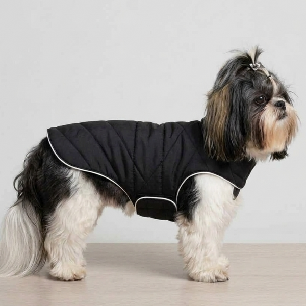 Skatrs Puffer Reversible Jacket for Dogs and Cats (Black/Lilac)