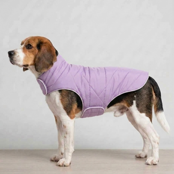 Skatrs Puffer Reversible Jacket for Dogs and Cats (Black/Lilac)