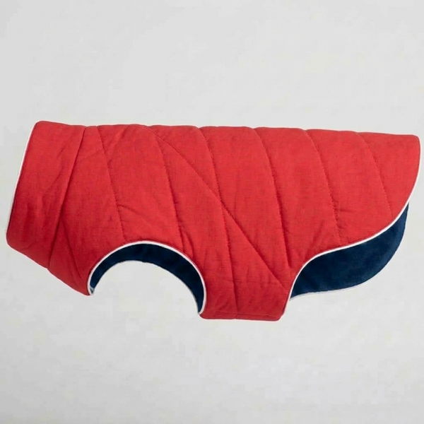 Skatrs Puffer Reversible Jacket for Dogs and Cats (Blue/Red)