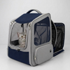 Skatrs Breathable Cat Backpack Carrier Foldable & Ventilated Travel Bag for Adult & Kitten Cats (Blue) Cats-Bedding, Mats & Travel Supplies Skatrs