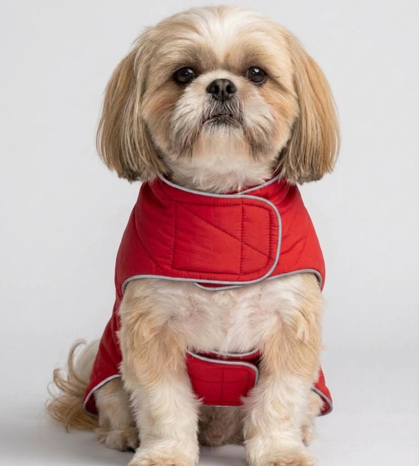 Skatrs Puffer Reversible Jacket for Dogs and Cats (Blue/Red)