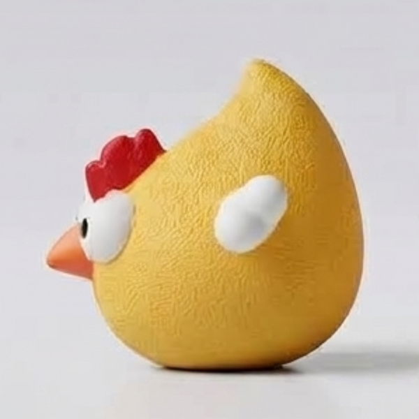 Skatrs Round Chicken Squeaky Latex Chew Toy for Dogs (Yellow)