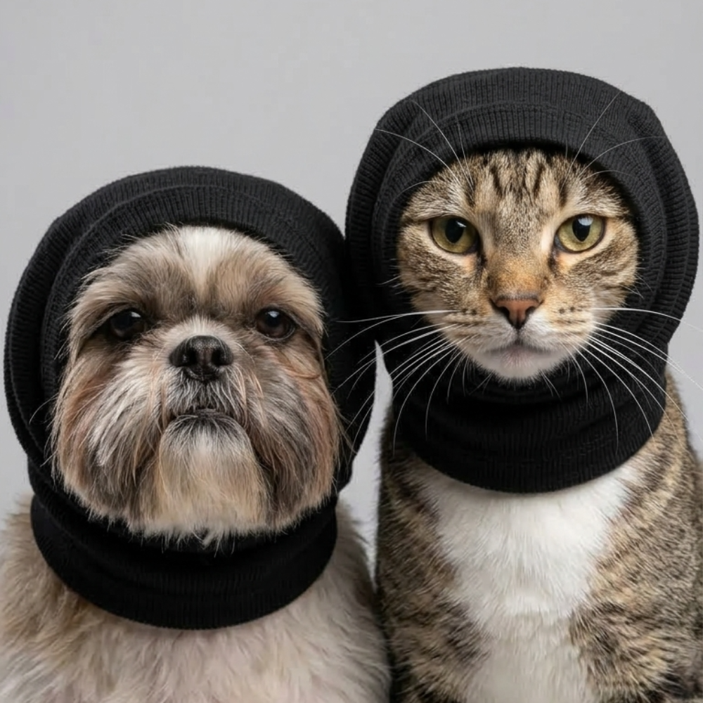 Skatrs Snug Cold & Sound Protection Ear Muffs for Dogs & Cats (Black) Both-Clothing & Accessories Skatrs S