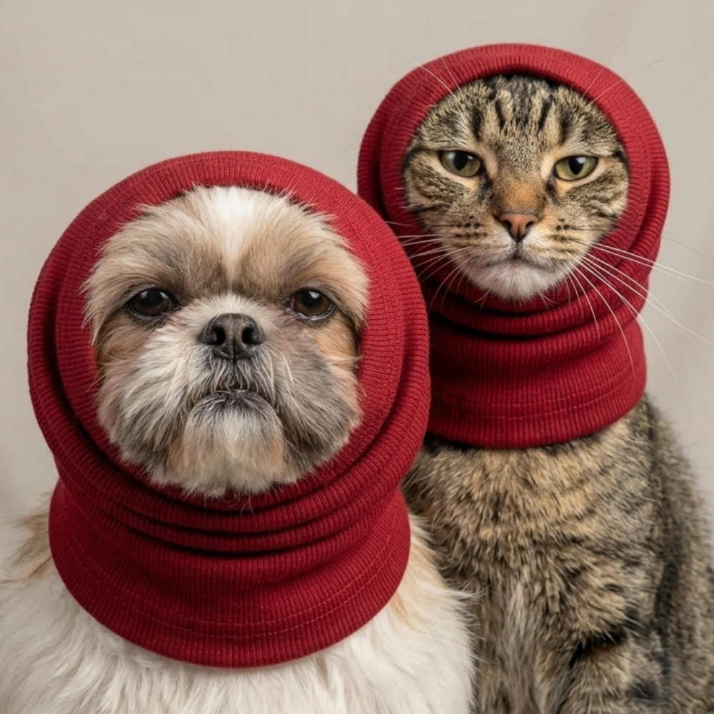 Skatrs Snug Cold & Sound Protection Ear Muffs for Dogs & Cats (Maroon) Both-Clothing & Accessories Skatrs S