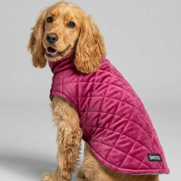 Skatrs Reversible Velvet Jacket for Dogs and Cats (Maroon/Black)