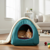 Skatrs Cozy House for Cats, Kittens and Small Dogs (Teal Blue and Purple) Cats-Bedding, Mats & Travel Supplies Skatrs
