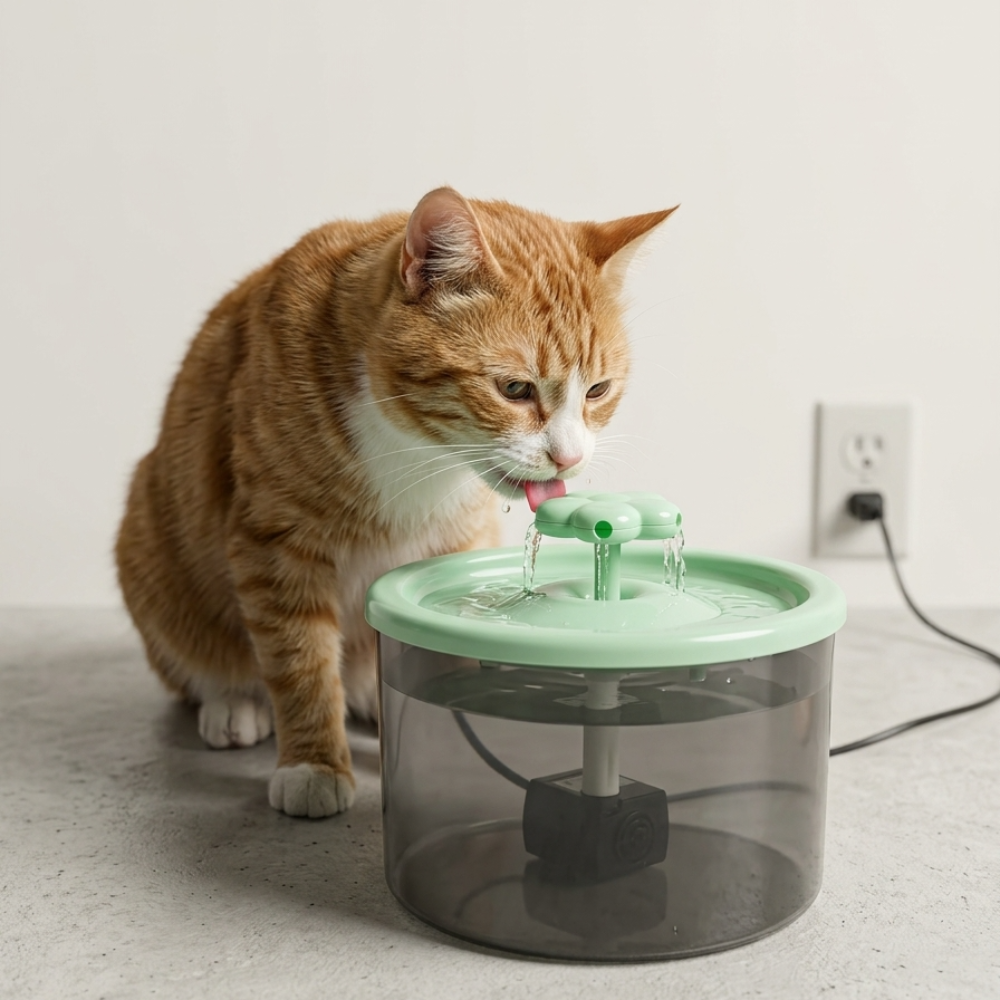 Skatrs Water Fountain for Dogs and Cats (Green) Both-Bowls & Feeders Skatrs