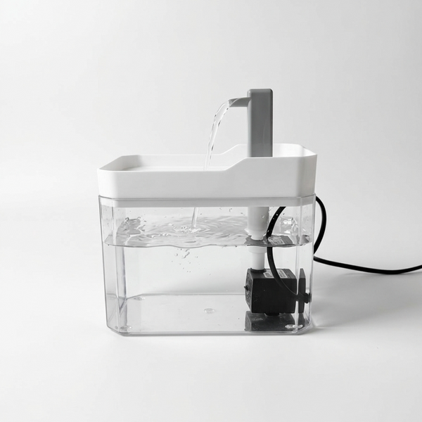 Skatrs Transparent Water Fountain for Dogs and Cats