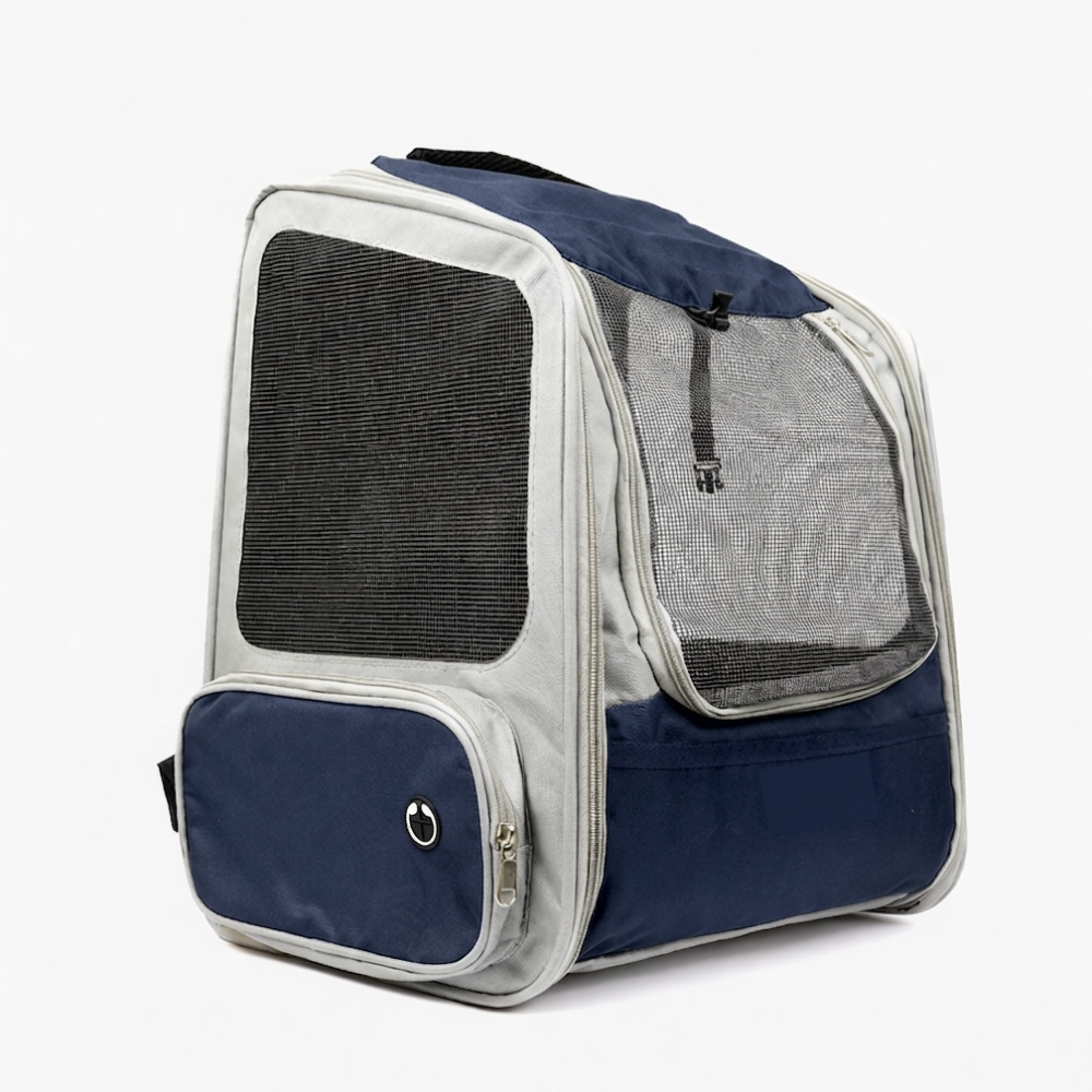 Skatrs Breathable Cat Backpack Carrier Foldable & Ventilated Travel Bag for Adult & Kitten Cats (Blue) Cats-Bedding, Mats & Travel Supplies Skatrs