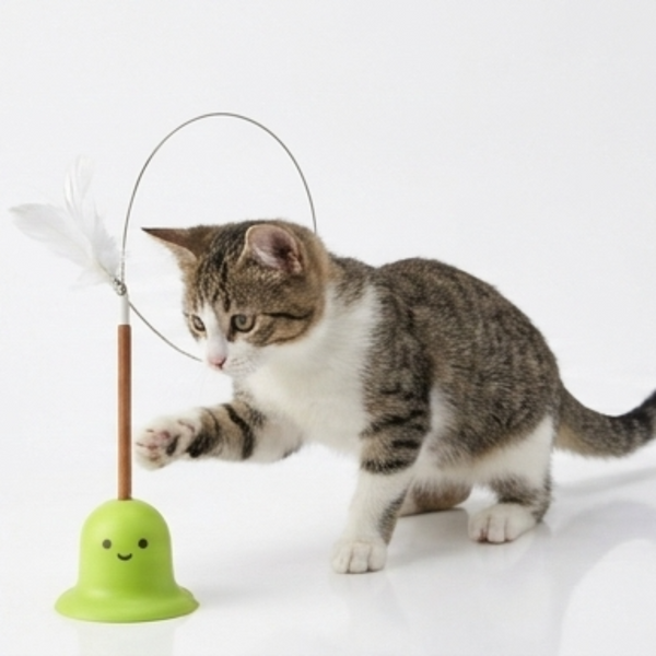 Skatrs Suction Cup Tease Stick with Feather Wand Toy for Cats