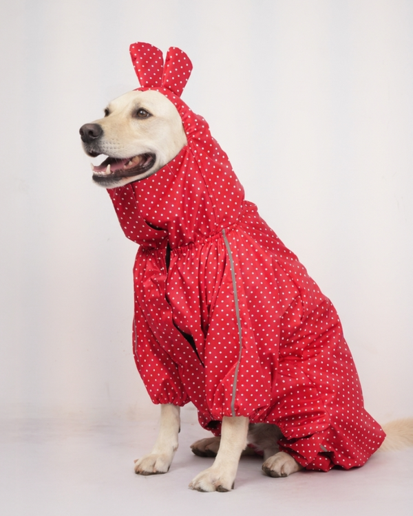Skatrs Rain Ranger Raincoat for Dogs (Red)