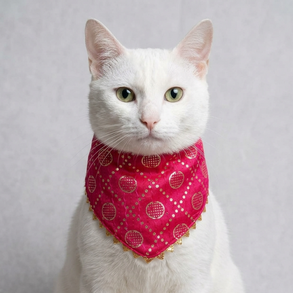 Skatrs Ethnic Bandana for Cats (Pink)