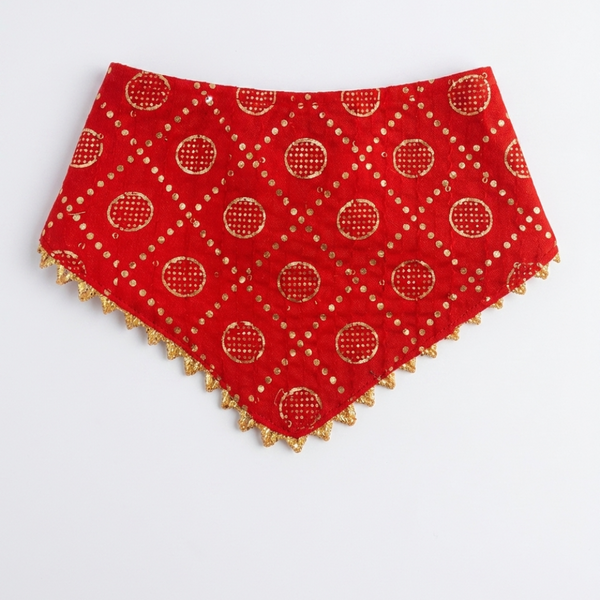 Skatrs Ethnic Bandana for Cats (Red)