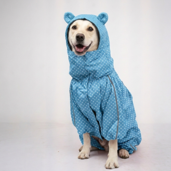 Skatrs Drizzle Dazzle Raincoat for Dogs (Light Blue)