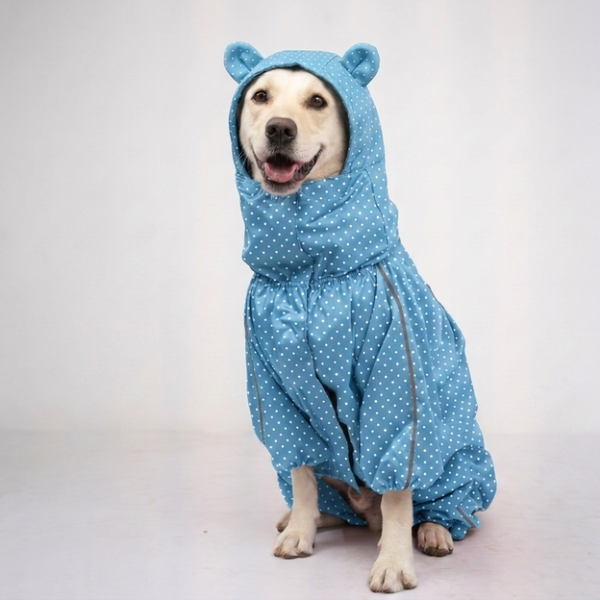 Skatrs Drizzle Dazzle Raincoat for Dogs (Light Blue)