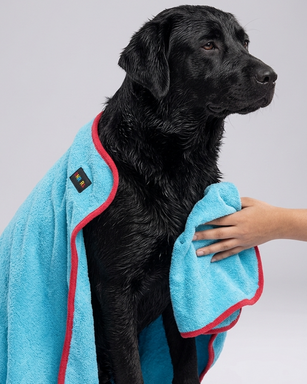 Skatrs Pet towel (Light Blue and Red)