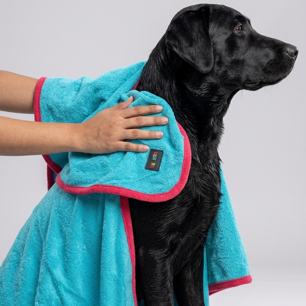 Skatrs Pet towel (Light Blue and Red) Both-Grooming Supplies Skatrs