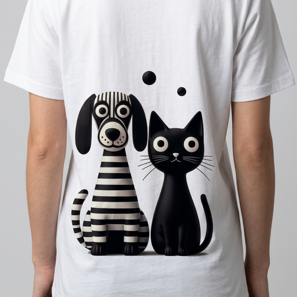 Skatrs Paws Together Oversized Tee for Men and Women (White)