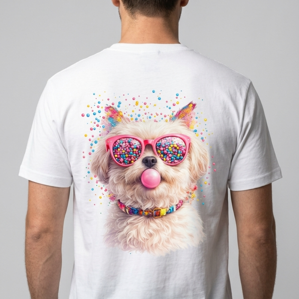 Skatrs Bubblegum Bark Oversized Tee for Men and Women (White)