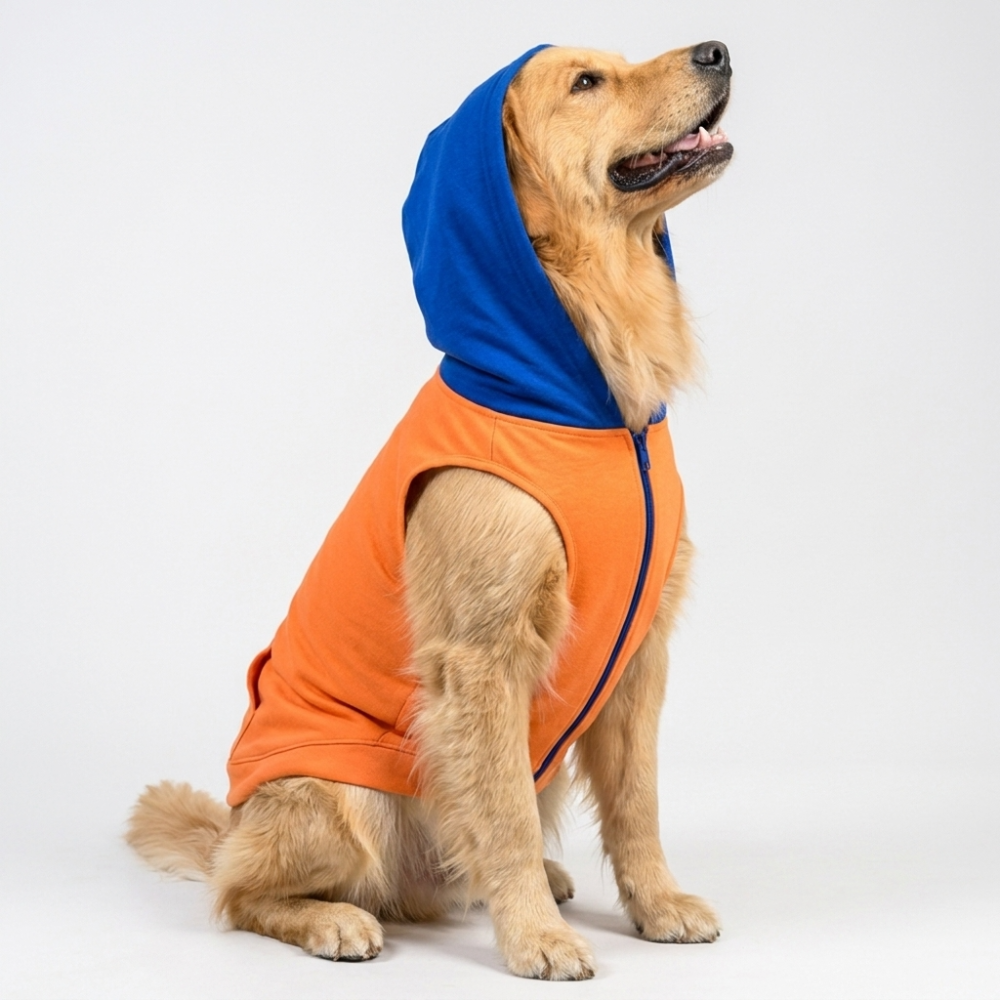 Skatrs Sunset Splash In-Style Hoodie For Dogs and Cats (Orange & Blue) Both-Clothing & Accessories Skatrs