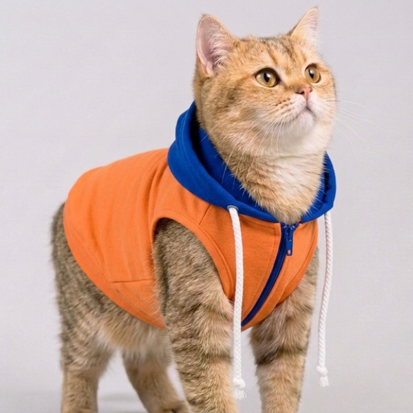 Skatrs Sunset Splash In-Style Hoodie For Dogs and Cats (Orange & Blue)