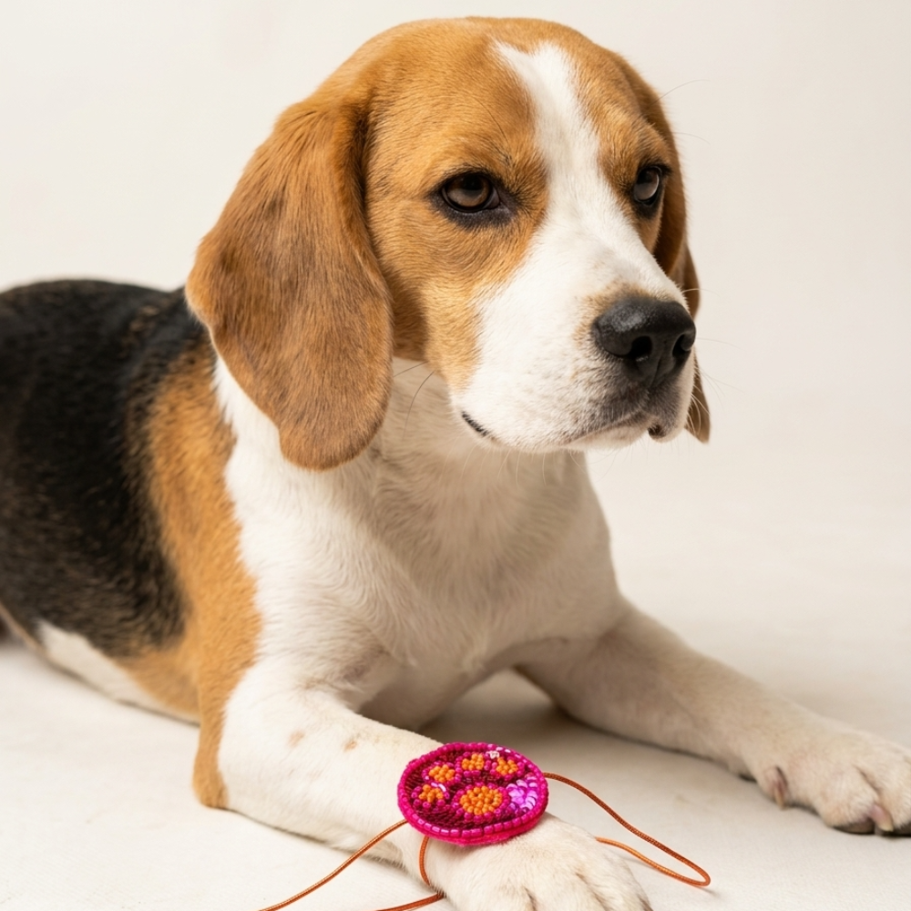 Skatrs Blossom Bond Pet Rakhi for Dogs & Cats (Pink and Orange) Both-Clothing & Accessories Skatrs