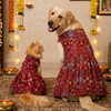 Skatrs Maharani Handcrafted Lehenga Dress for Dogs and Cats (Crimson Red) Both-Clothing & Accessories Skatrs