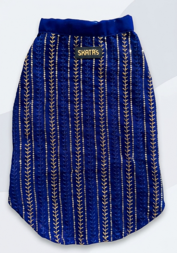 Skatrs Maharaja Handcrafted Sherwani for Dogs and Cats (Sapphire Blue)
