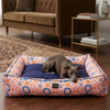 Skatrs Floral Bed for Dogs & Cats (Pink/Blue) Both-Bedding, Mats & Travel Supplies Skatrs