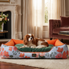Skatrs Flower Meadow Bed for Dogs & Cats (Orange/Green) Both-Bedding, Mats & Travel Supplies Skatrs